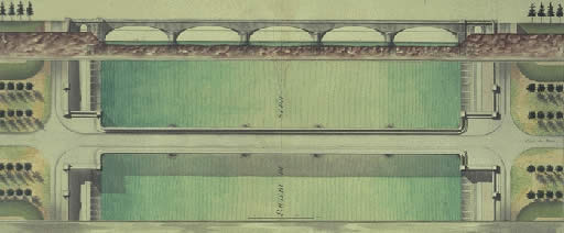 Dessin du pont de Neuilly - Projet de Jean-Rodolphe Perronet en 1768 © Coll. Ecole nationale des Ponts et Chaussées - MS9(1)2