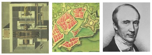Roue motrice dessinée par Gaspard Riche de Prony © Coll. Ecole nationale des Ponts et Chaussées - DG 1299 / Plan du port du Havre, projet de Louis-Alexandre Cessart en 1781 © Coll. Ecole nationale des Ponts et Chaussées - DG 3054 / Photographie de l'ingénieur Augustin Cauchy © Coll. Ecole nationale des Ponts et Chaussées - PH 463 P